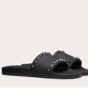 Valentino Rockstud Rubber Slider Sandal
